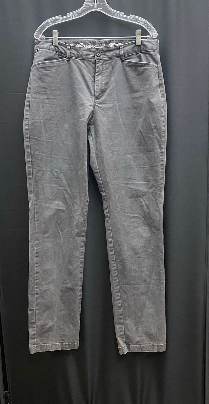 Eddie Bauer Legend Wash Gray Straight Leg Twill Chino Trousers Womens 12T